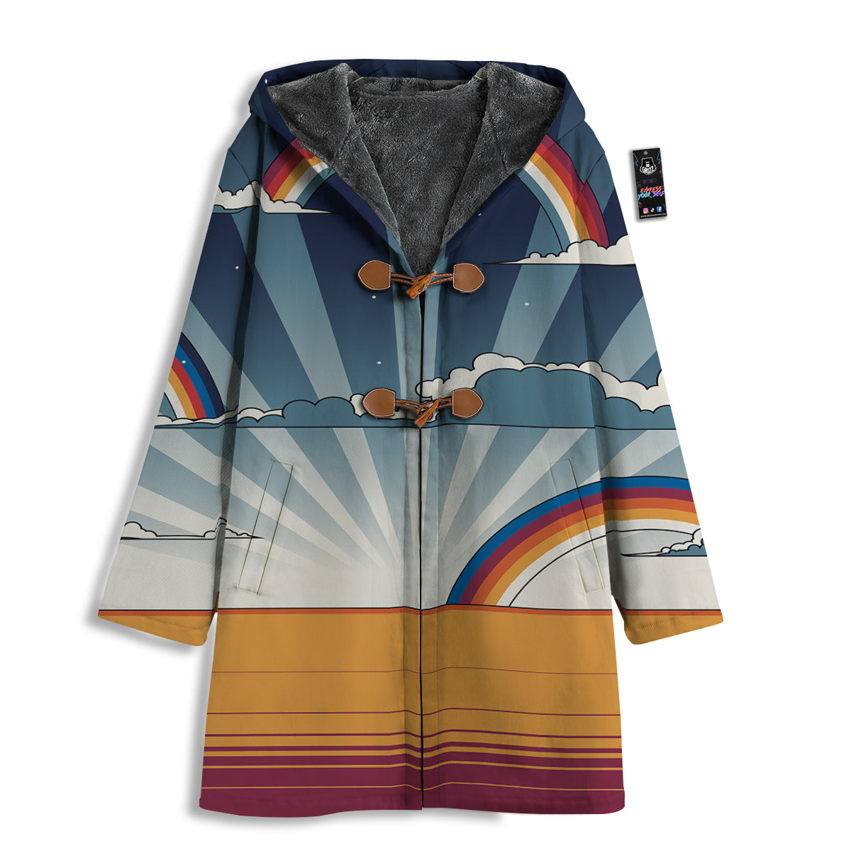 Art Style Hippie 1960s Print Men's Windbreaker Jacket-grizzshop