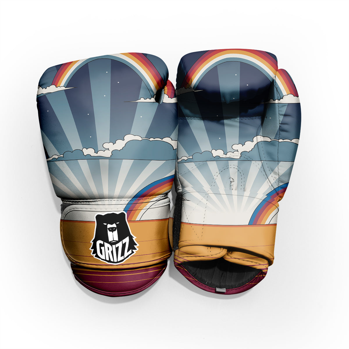 Art Style Hippie 1960s Print Pro Boxing Glove