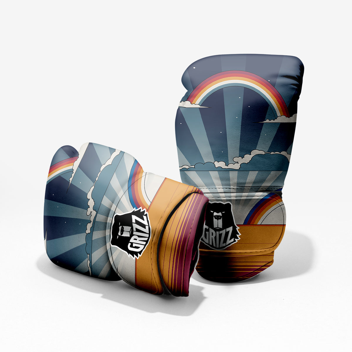 Art Style Hippie 1960s Print Pro Boxing Glove