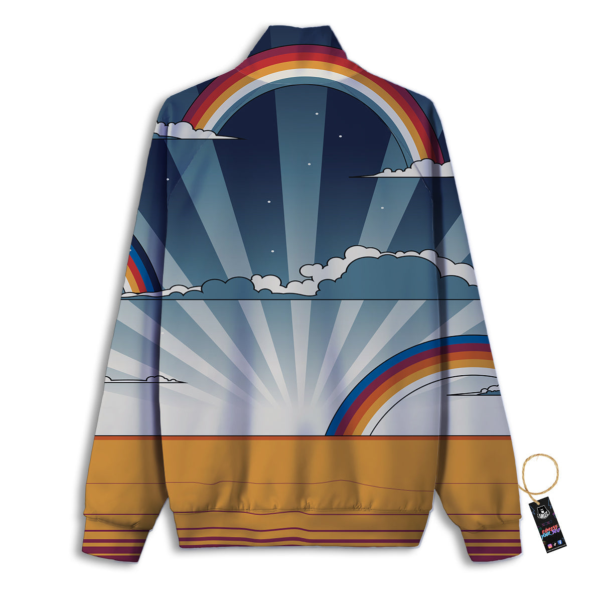 Art Style Hippie 1960s Print Track Jacket-grizzshop
