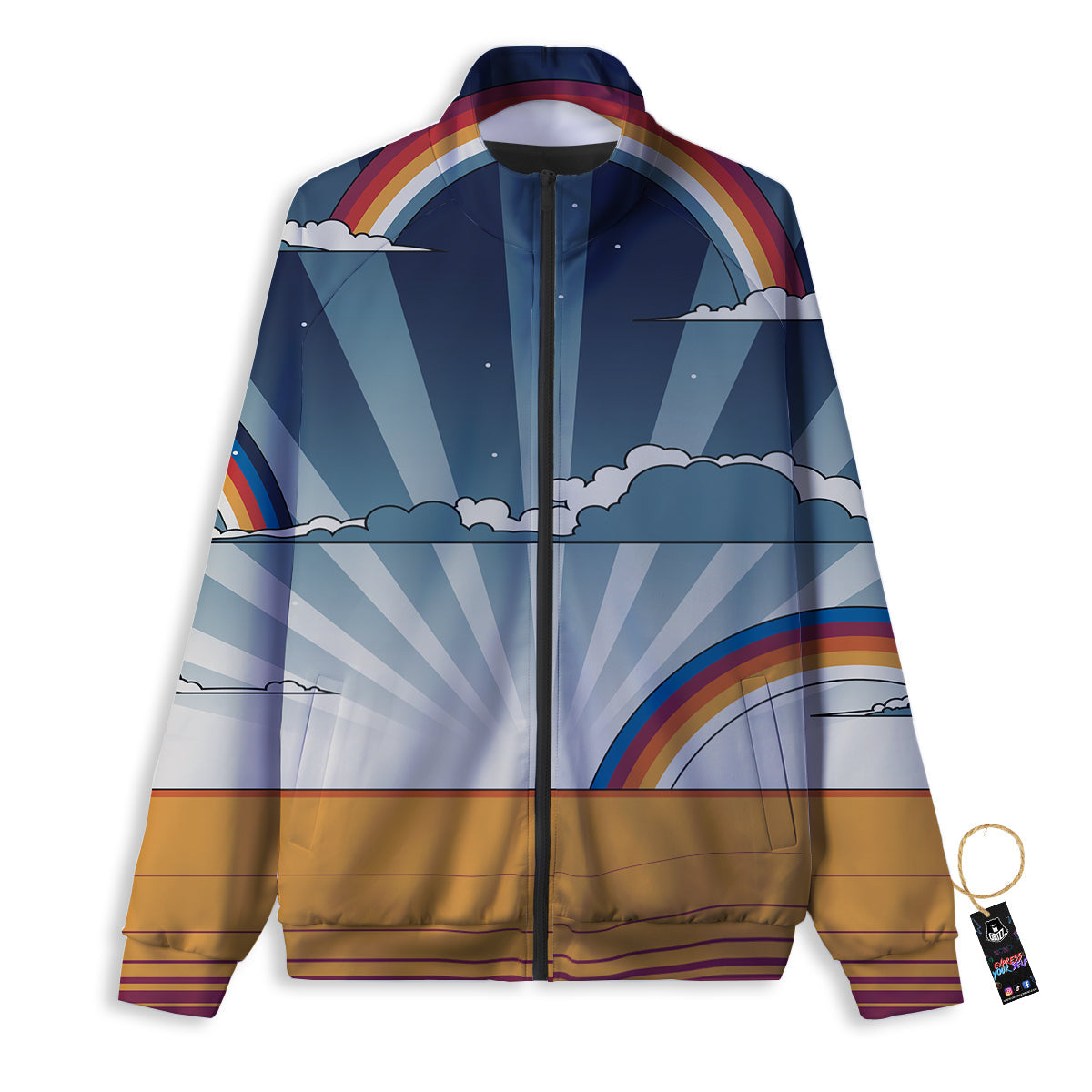 Art Style Hippie 1960s Print Track Jacket-grizzshop