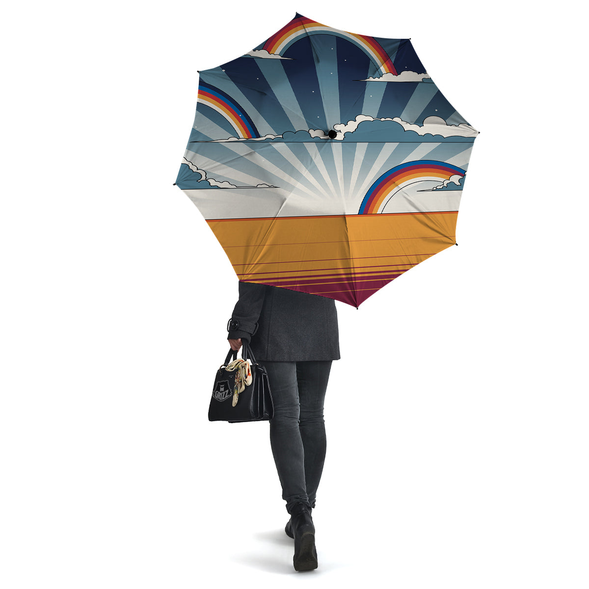 Art Style Hippie 1960s Print Umbrella-grizzshop