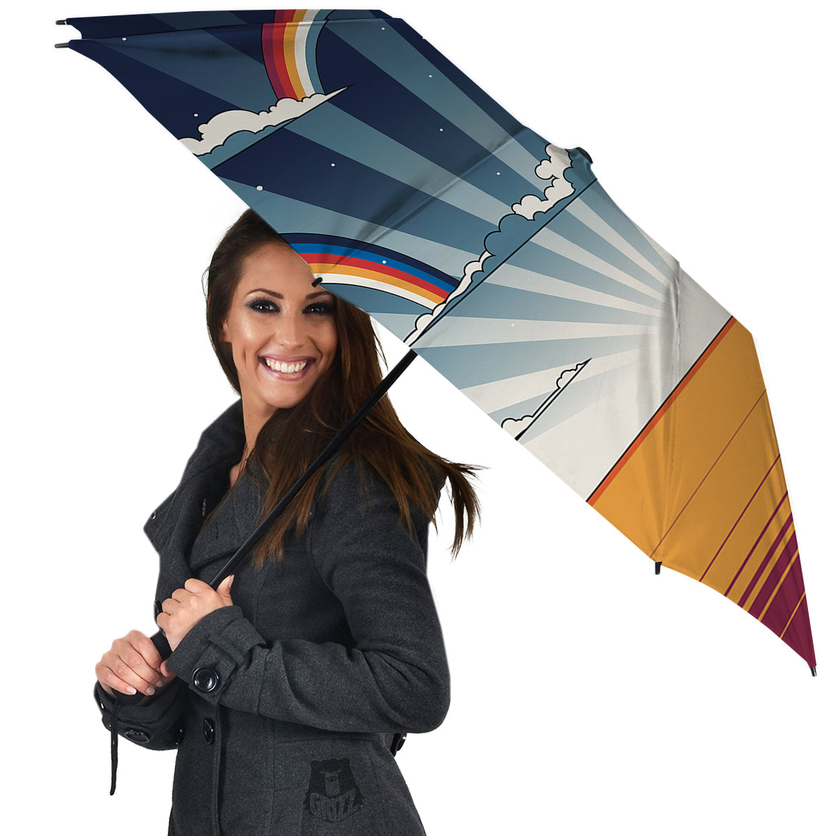 Art Style Hippie 1960s Print Umbrella-grizzshop