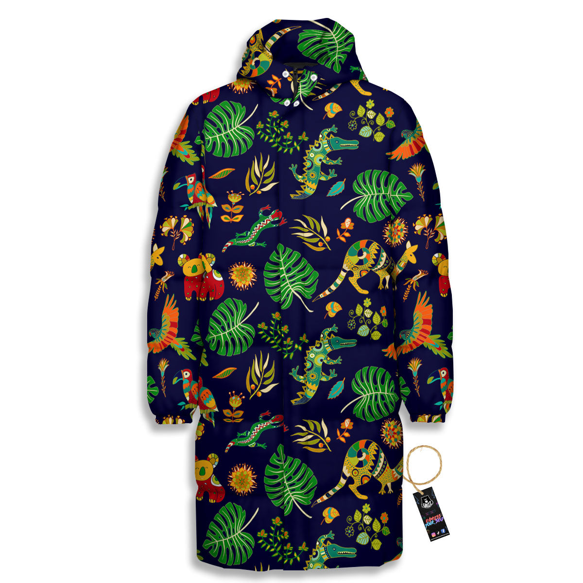 Art Australian Aboriginal Print Long Down Jacket