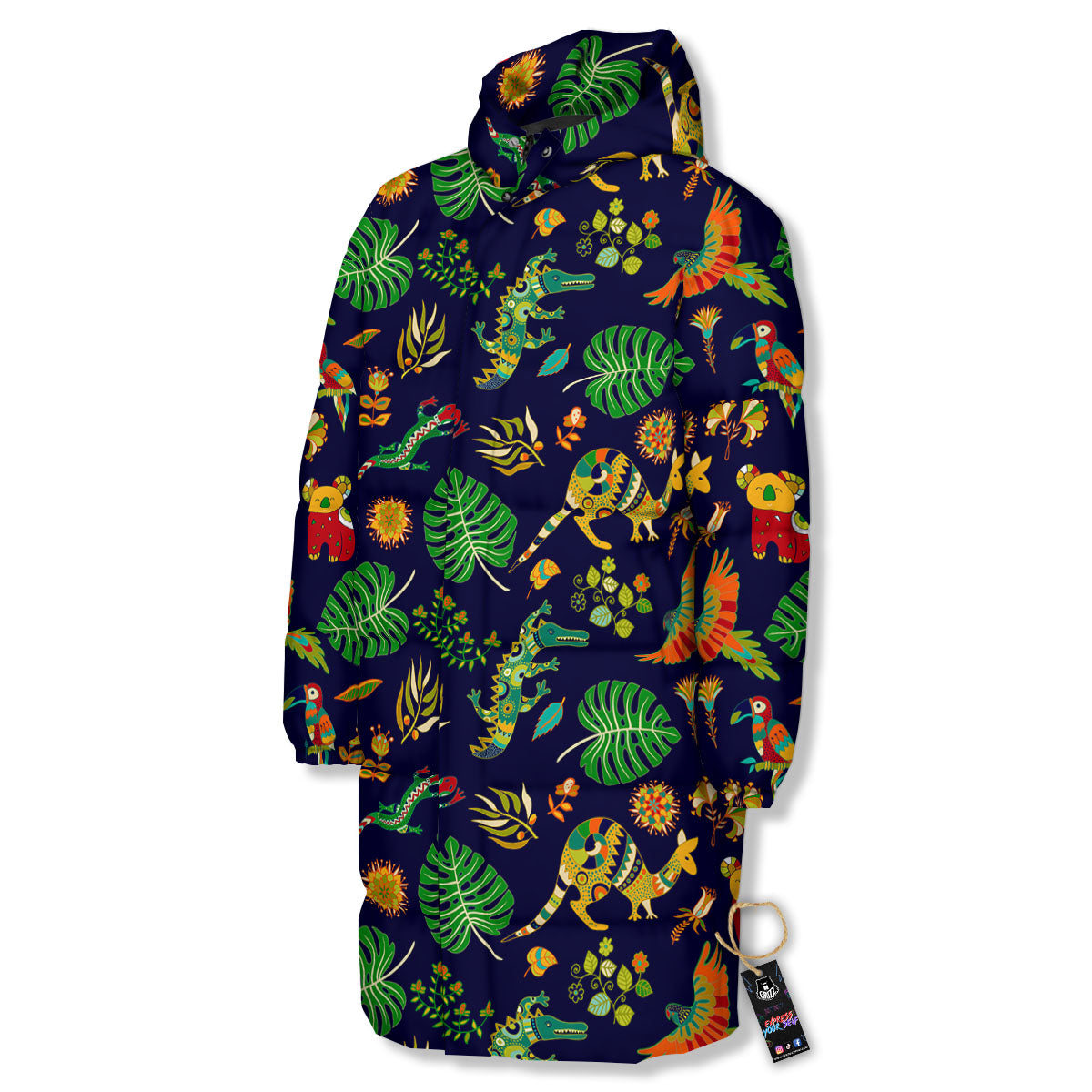 Art Australian Aboriginal Print Long Down Jacket
