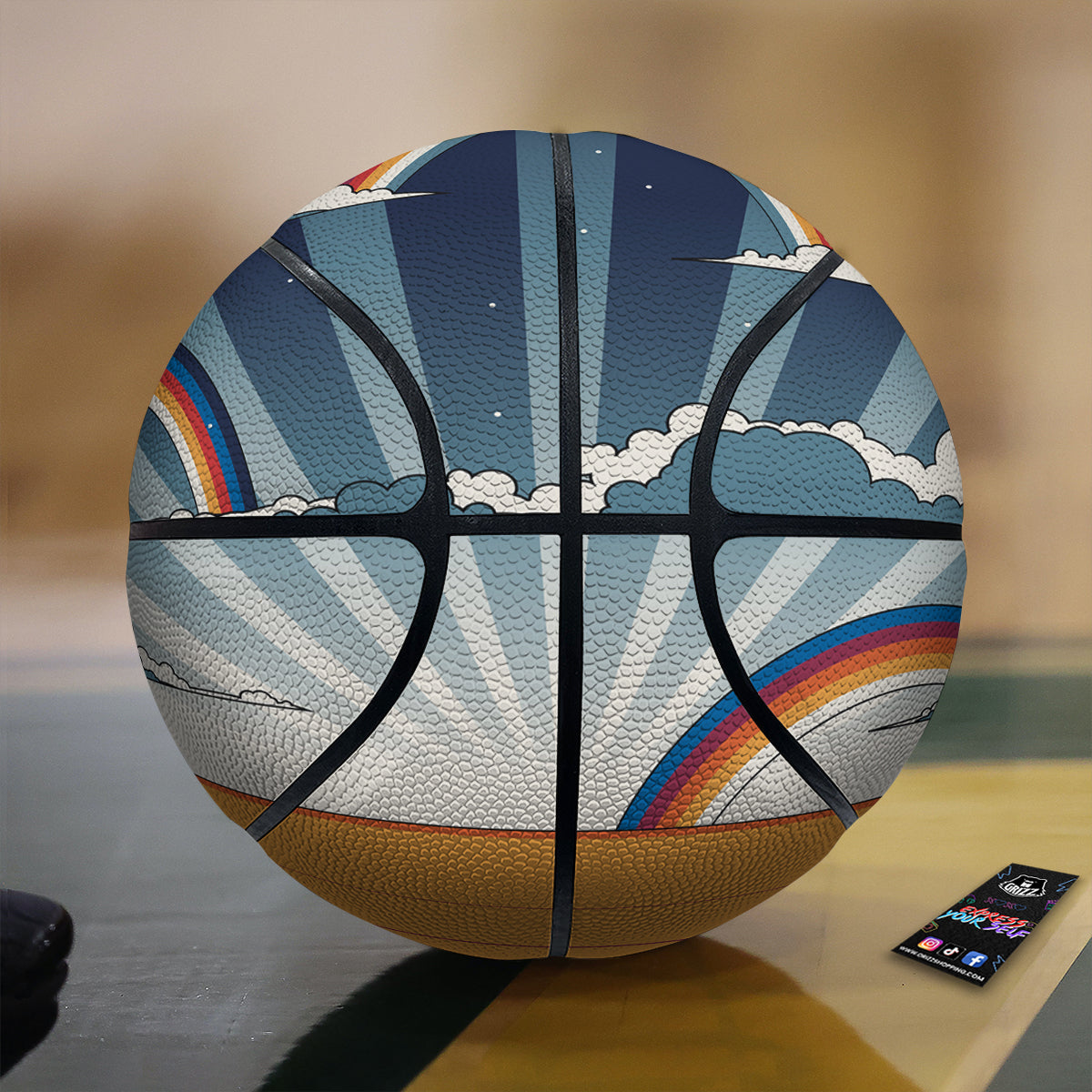 Art Style Hippie 1960s Print Basketball