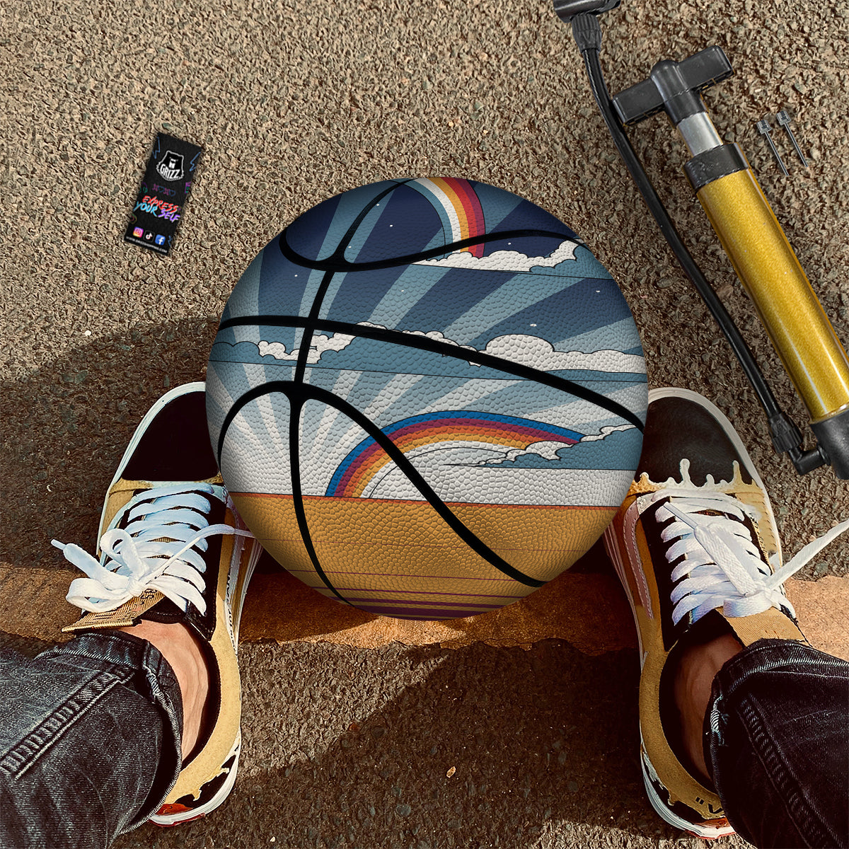 Art Style Hippie 1960s Print Basketball