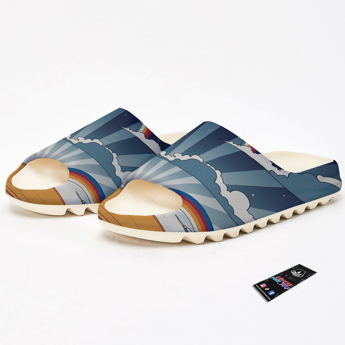 Art Style Hippie 1960s Print Sandals-grizzshop