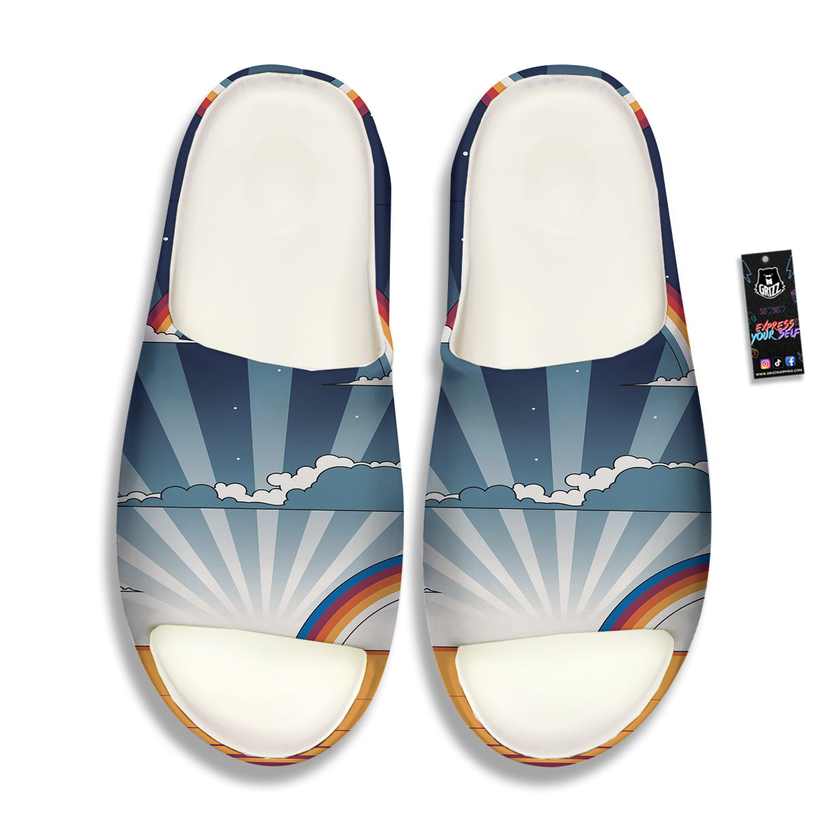 Art Style Hippie 1960s Print Sandals-grizzshop