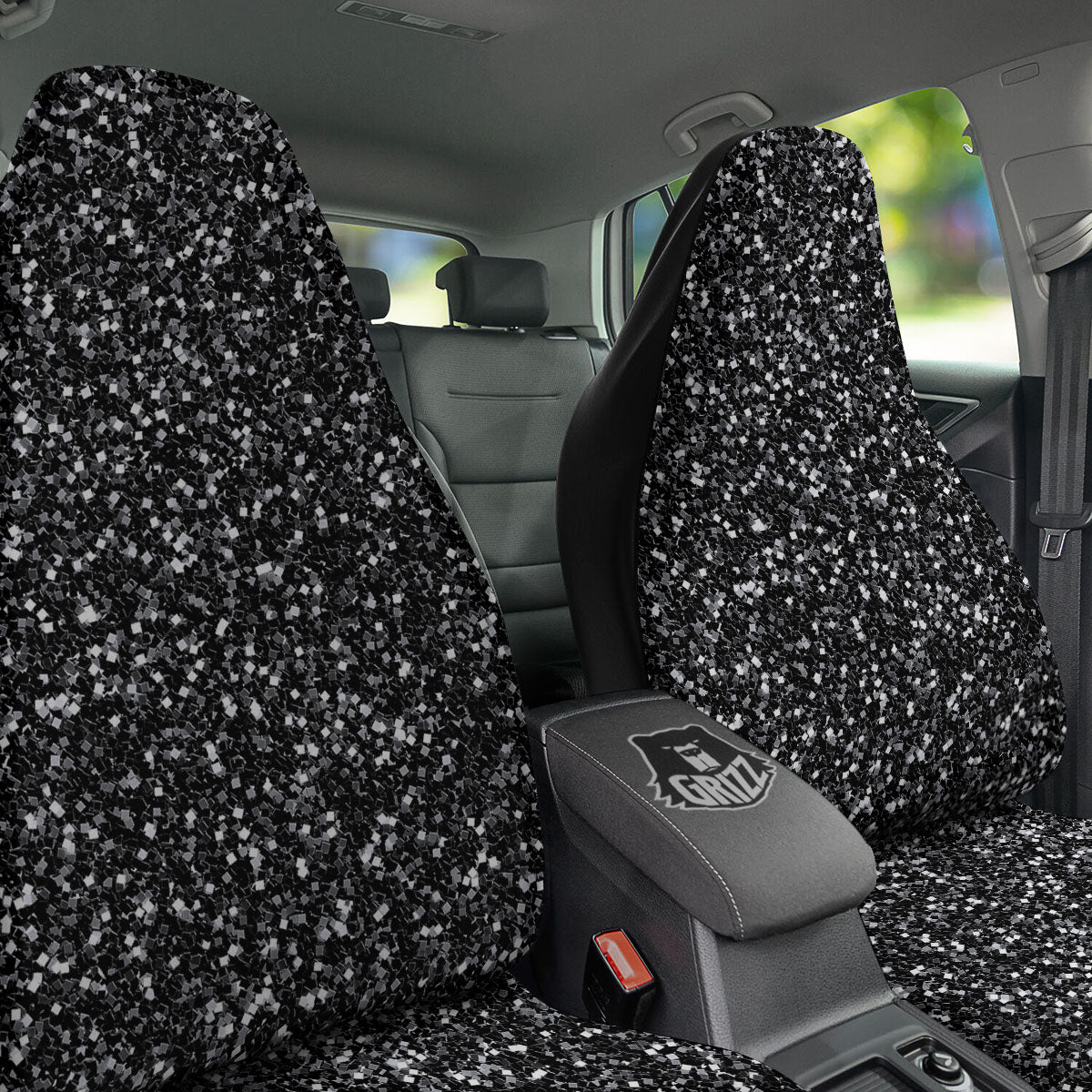 Artwork Black Glitter Print Car Seat Covers-grizzshop