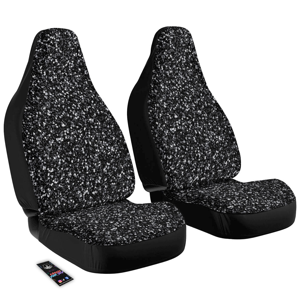 Artwork Black Glitter Print Car Seat Covers-grizzshop