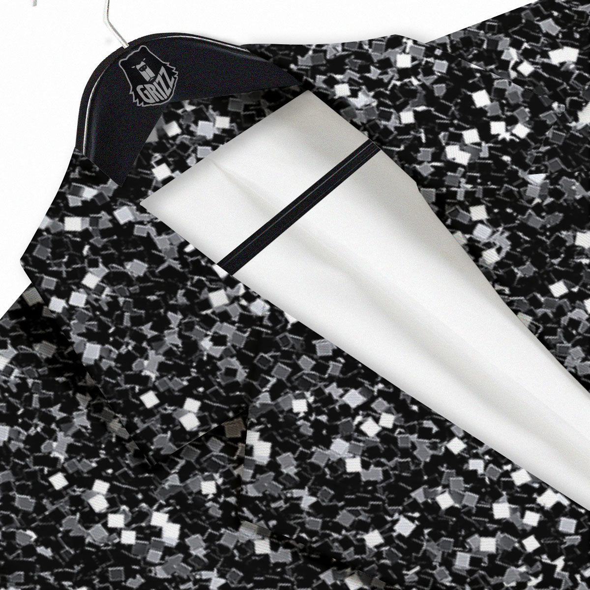 Artwork Black Glitter Print Men's Sport Coat-grizzshop