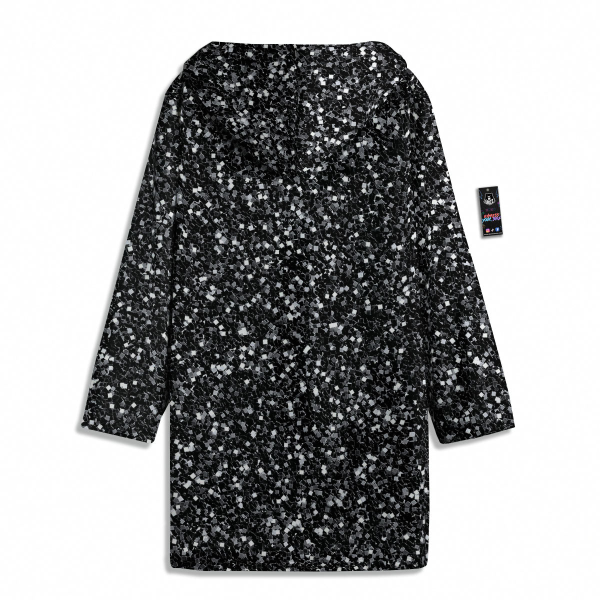 Artwork Black Glitter Print Men's Windbreaker Jacket-grizzshop