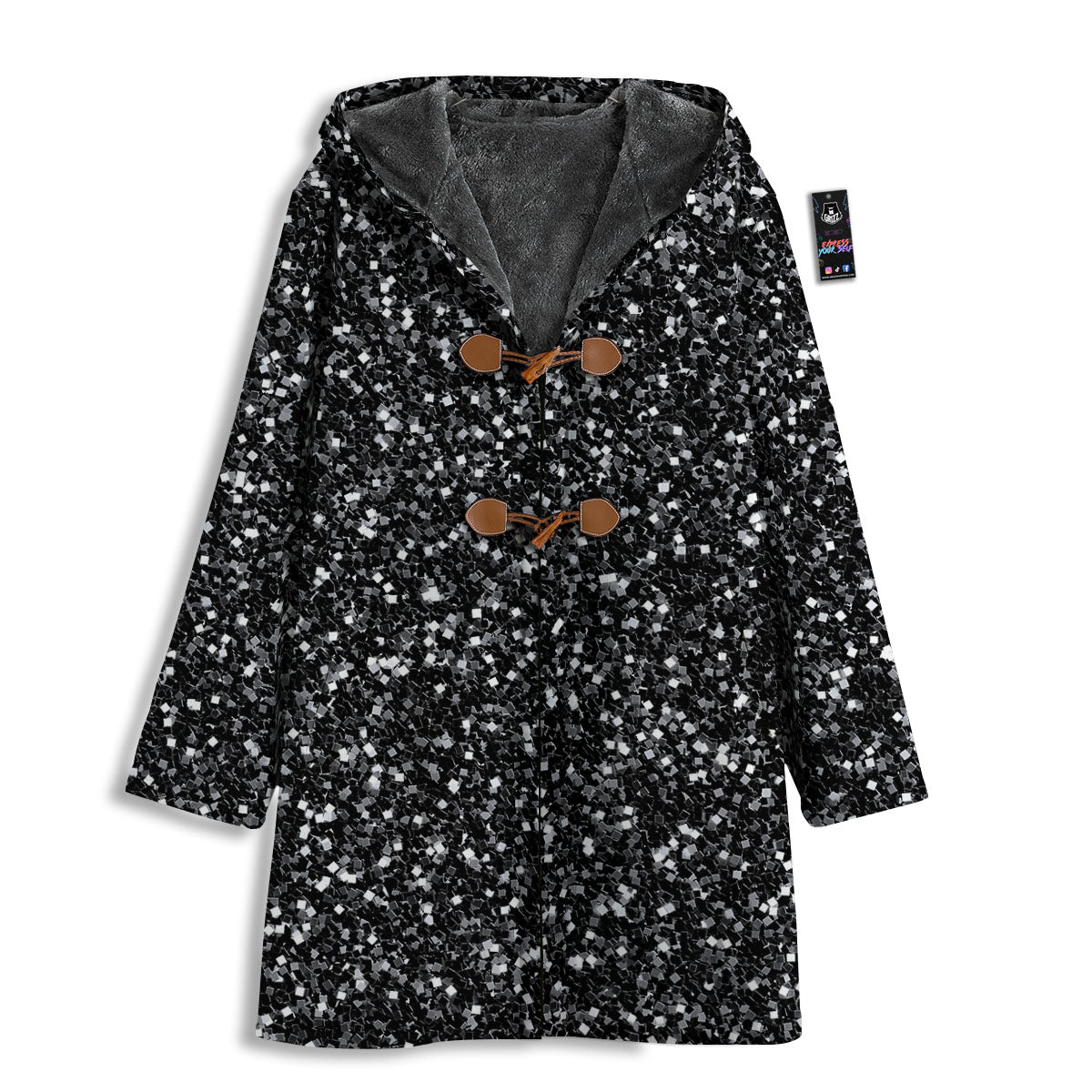Artwork Black Glitter Print Men's Windbreaker Jacket-grizzshop