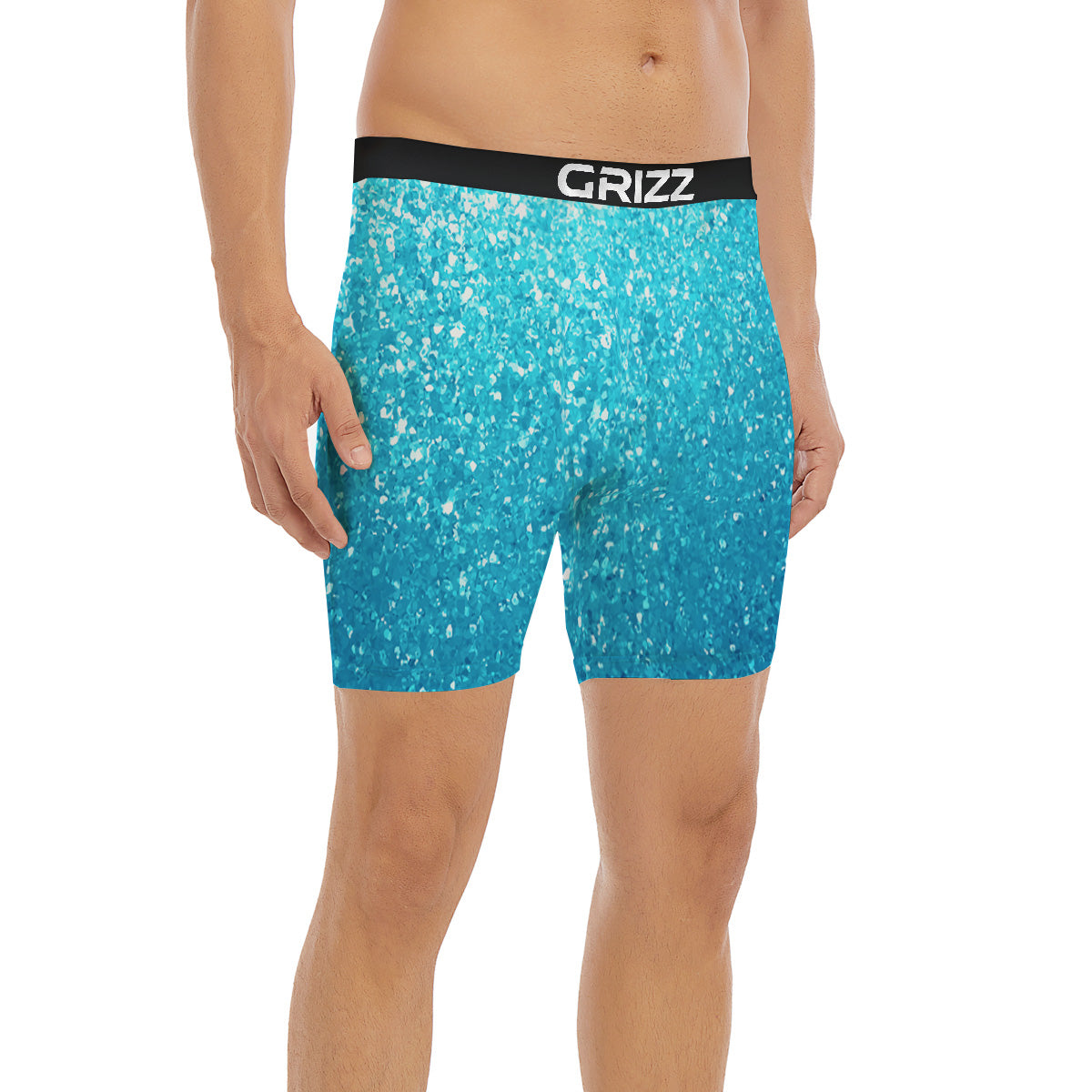 Artwork Blue Glitter Print Boxer Briefs-grizzshop