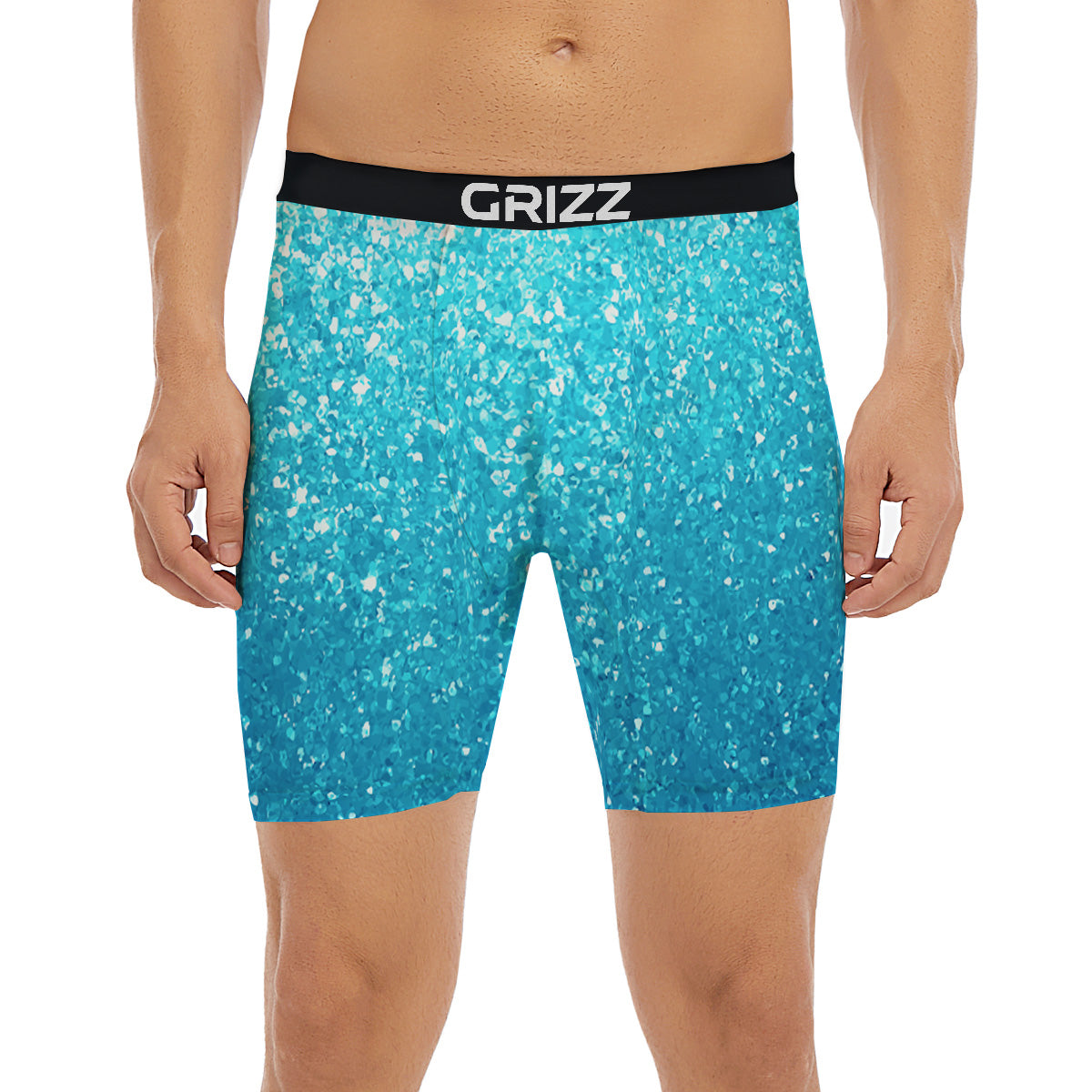 Artwork Blue Glitter Print Boxer Briefs-grizzshop