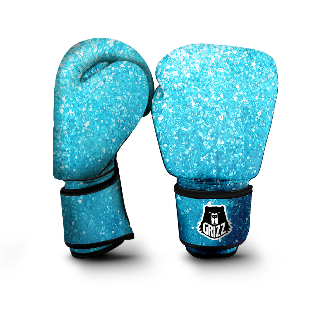 Artwork Blue Glitter Print Boxing Gloves-grizzshop