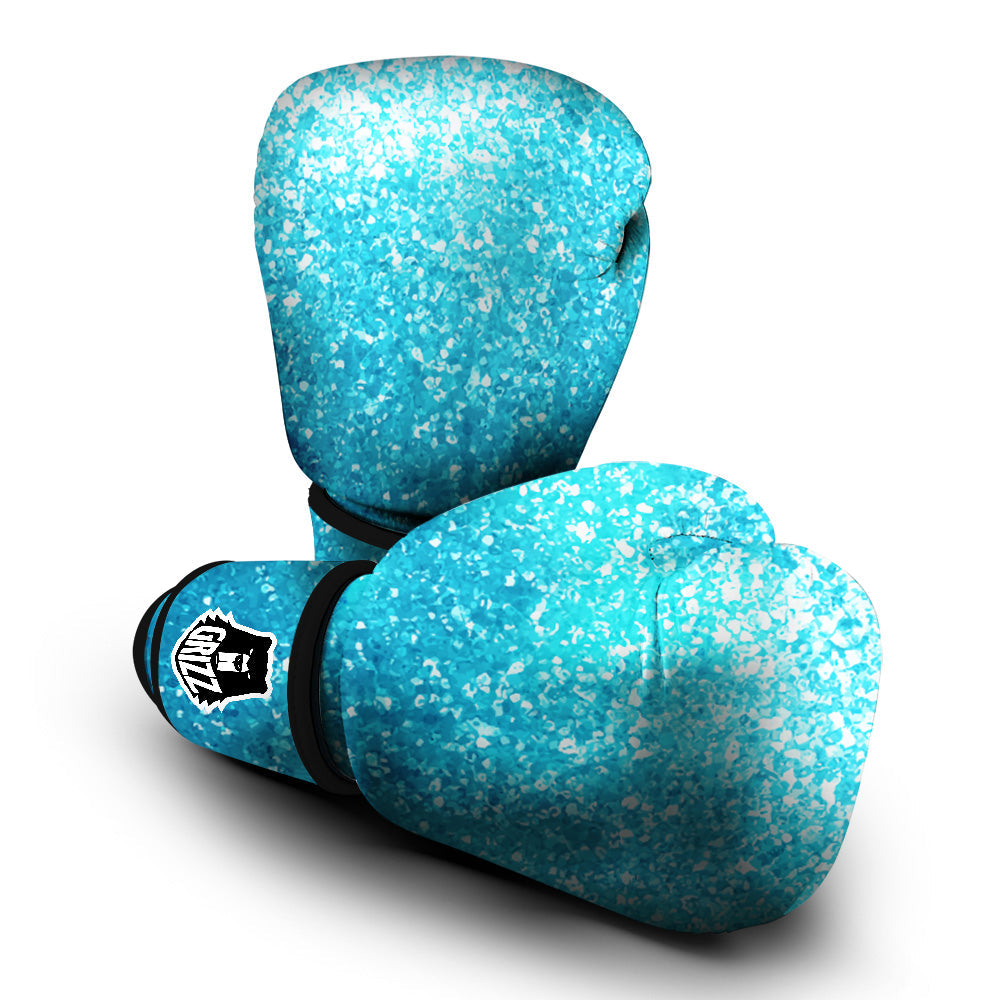 Artwork Blue Glitter Print Boxing Gloves-grizzshop