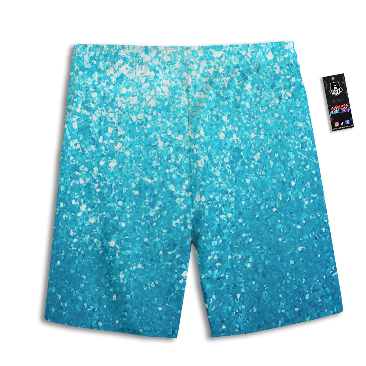 Artwork Blue Glitter Print Men's Athletic Shorts