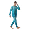 Artwork Blue Glitter Print Men's Pajamas-grizzshop