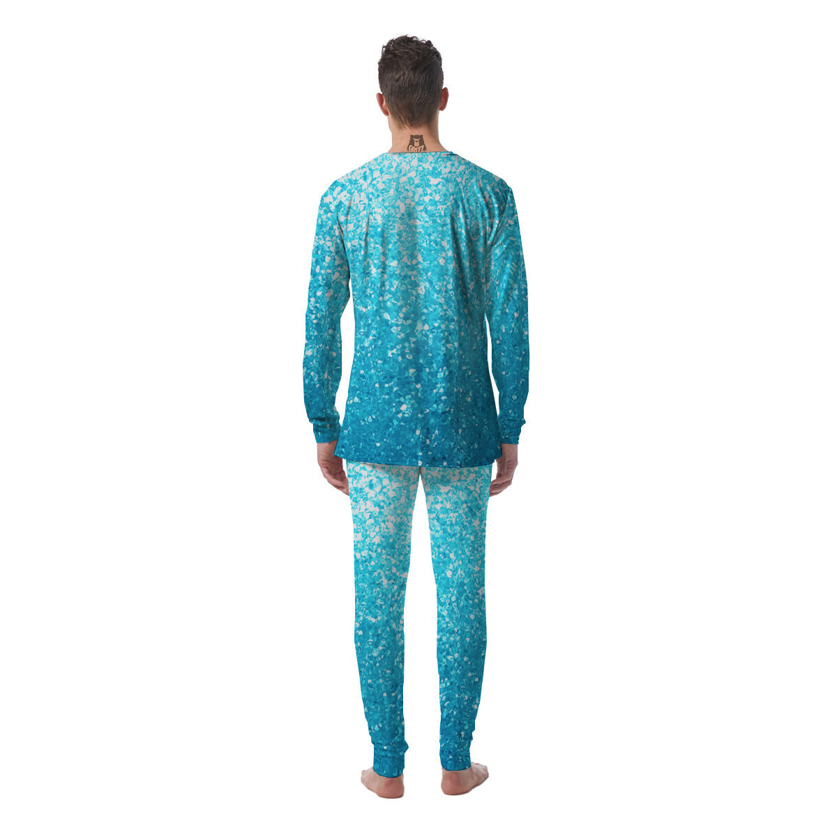 Artwork Blue Glitter Print Men's Pajamas-grizzshop