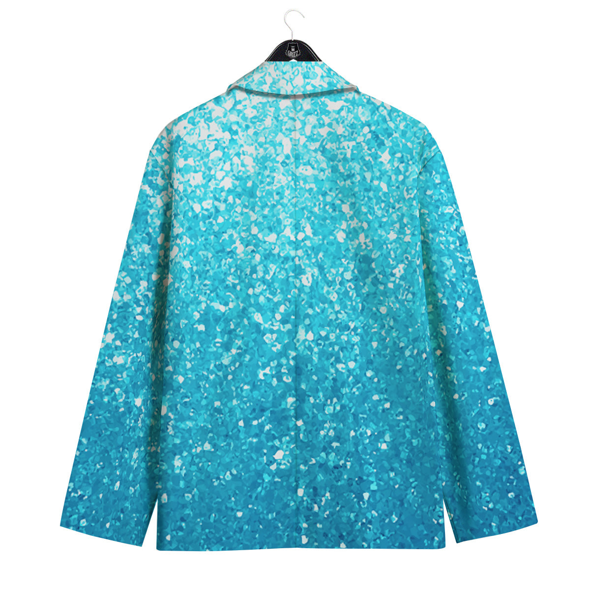 Artwork Blue Glitter Print Men's Sport Coat-grizzshop