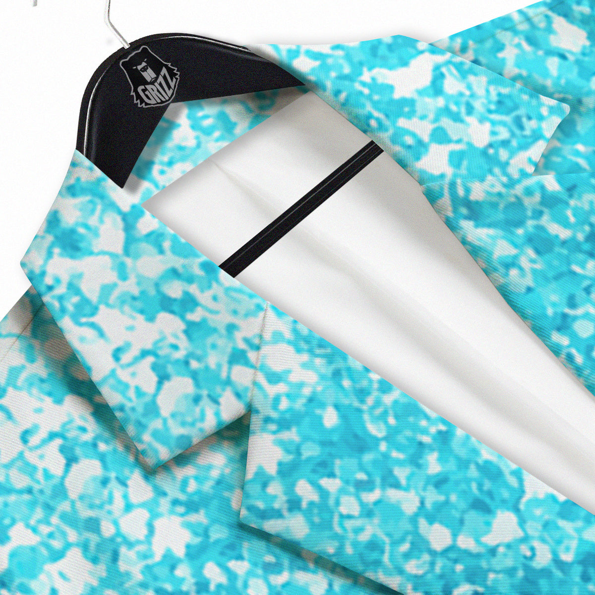 Artwork Blue Glitter Print Men's Sport Coat-grizzshop