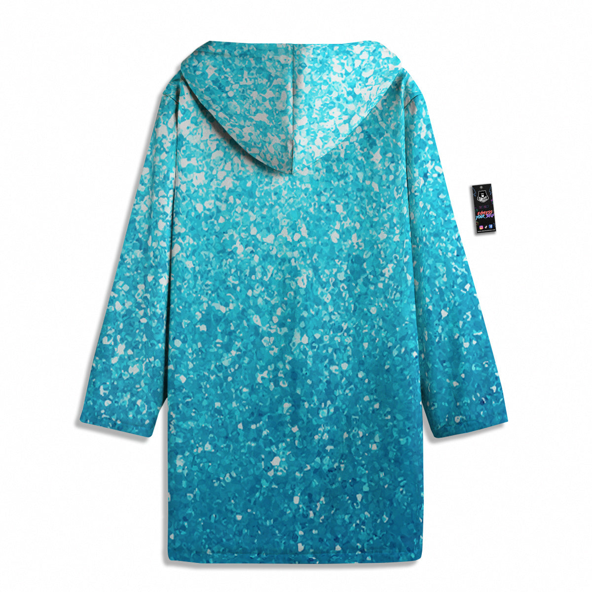 Artwork Blue Glitter Print Men's Windbreaker Jacket-grizzshop
