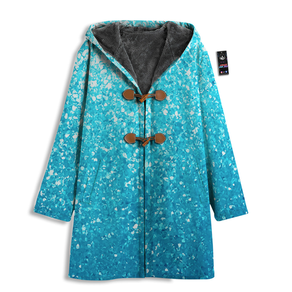 Artwork Blue Glitter Print Men's Windbreaker Jacket-grizzshop