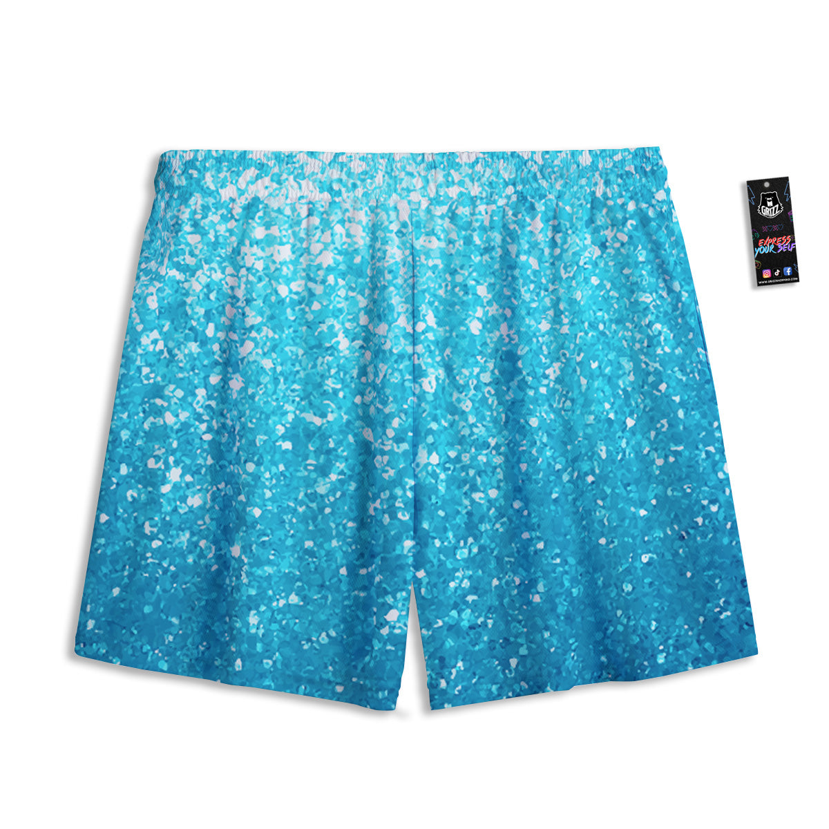Argyle Black And Grey Print Pattern Mesh Shorts