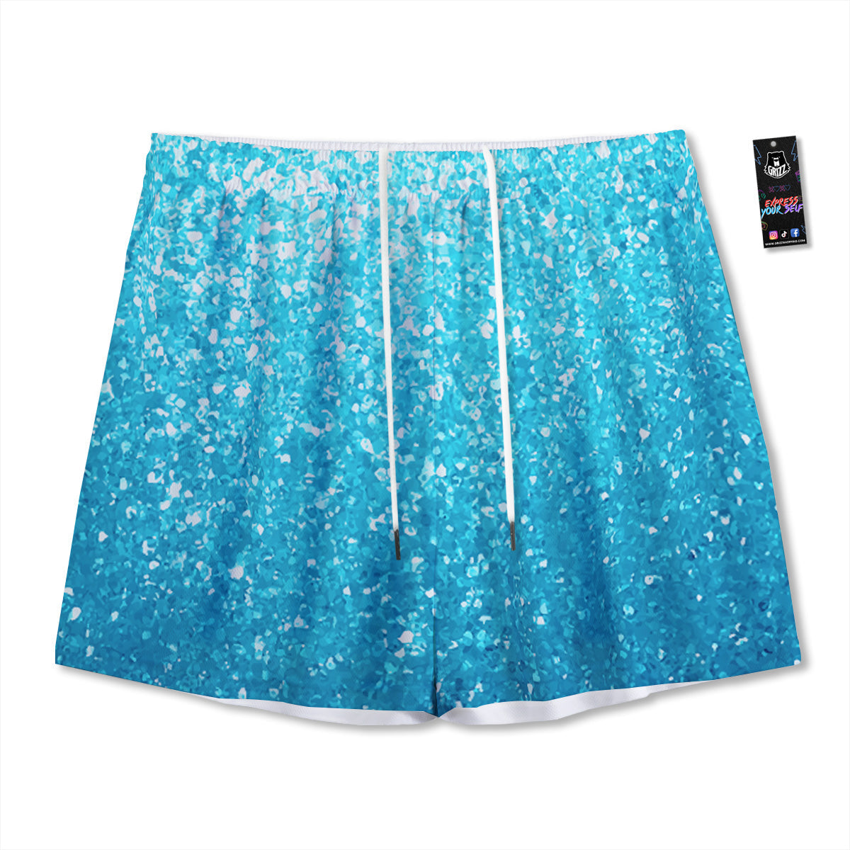 Argyle Black And Grey Print Pattern Mesh Shorts