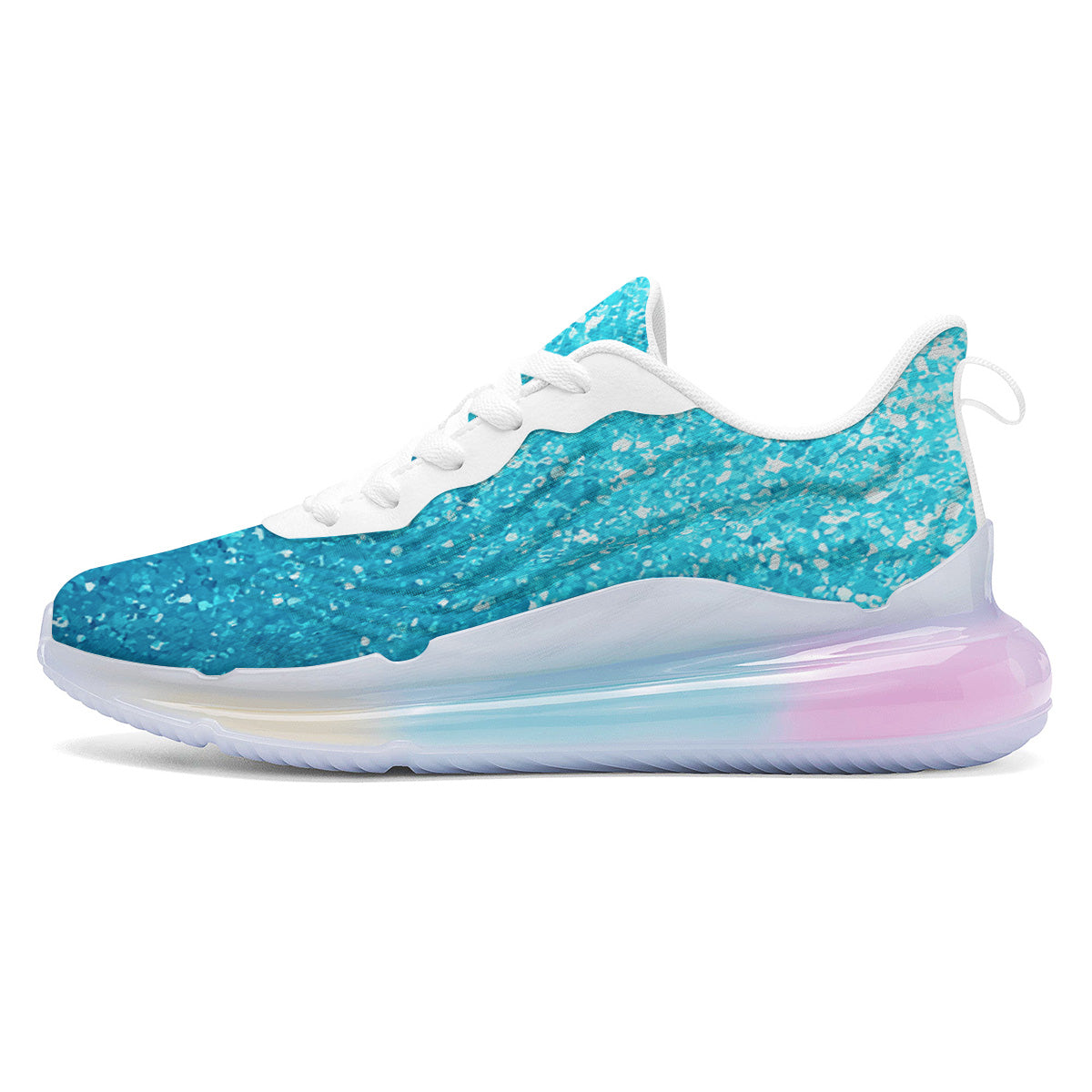 Artwork Blue Glitter Print Running Sneakers-grizzshop