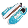 Artwork Blue Glitter Print Skate Shoes-grizzshop