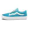 Artwork Blue Glitter Print Skate Shoes-grizzshop