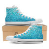 Artwork Blue Glitter Print White High Top Shoes-grizzshop