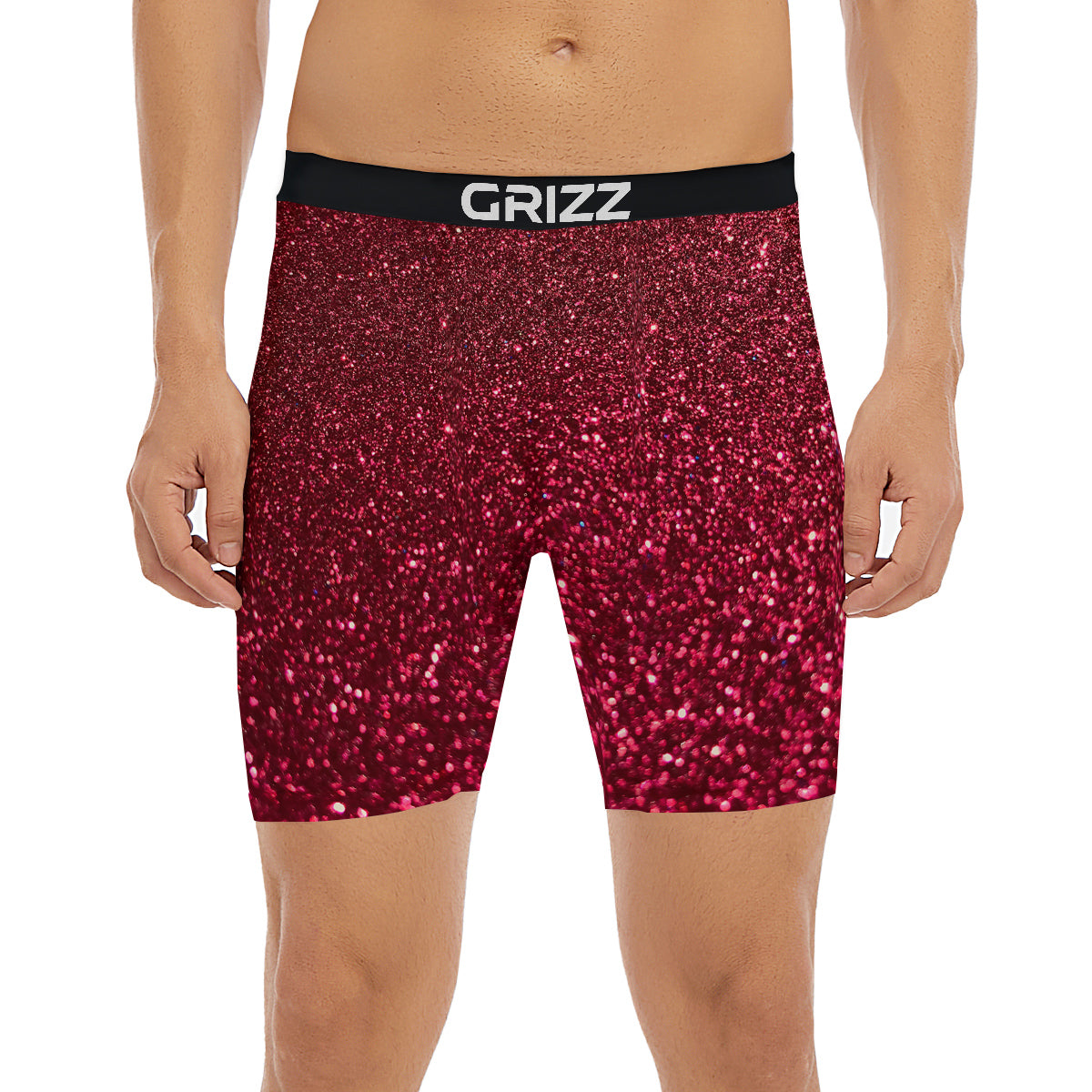 Artwork Burgundy Glitter Print Boxer Briefs-grizzshop