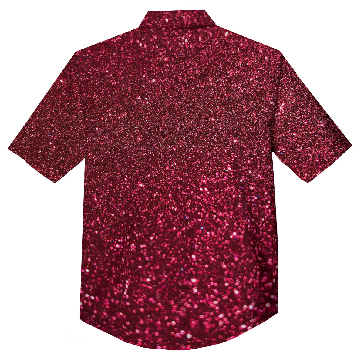Artwork Burgundy Glitter Print Button Up Shirt-grizzshop