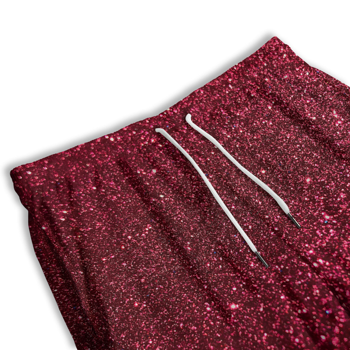 Artwork Burgundy Glitter Print Men's Athletic Shorts