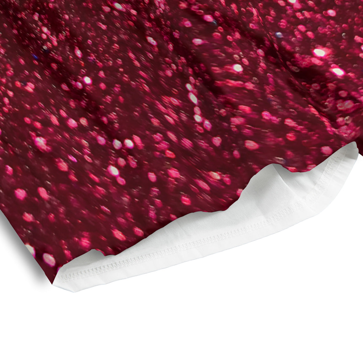 Artwork Burgundy Glitter Print Men's Athletic Shorts