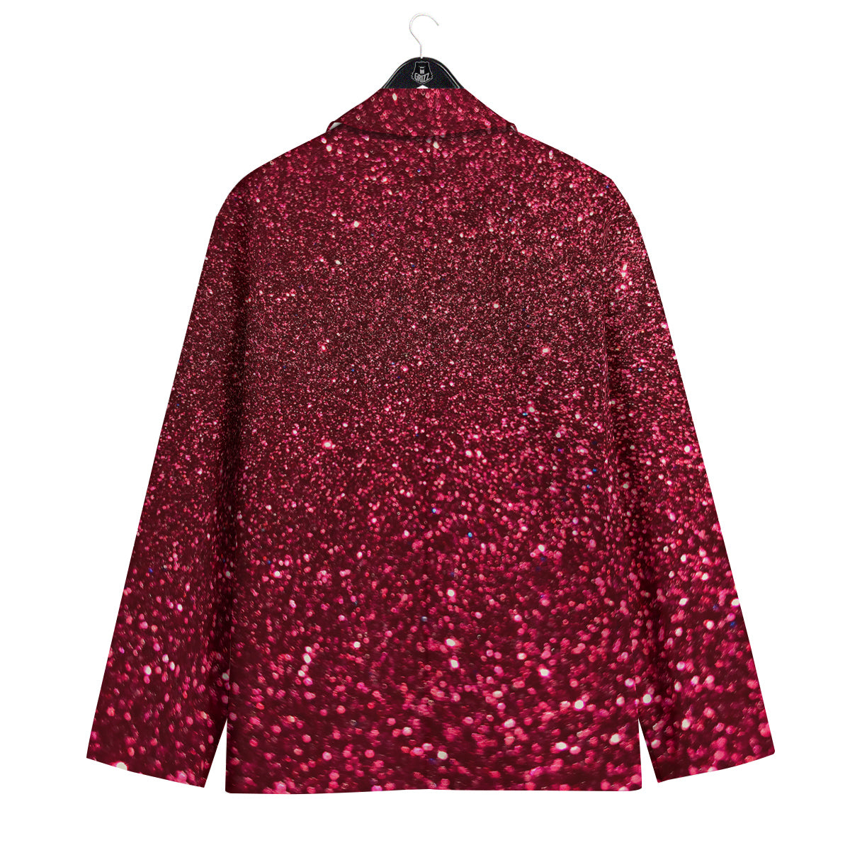 Artwork Burgundy Glitter Print Men's Sport Coat-grizzshop