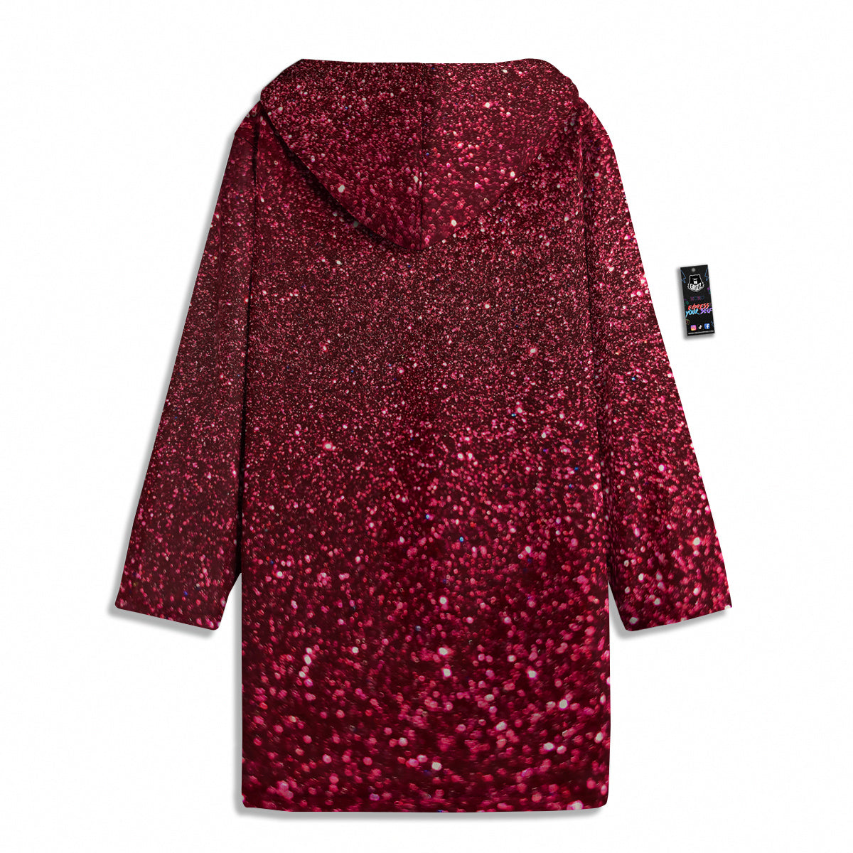 Artwork Burgundy Glitter Print Men's Windbreaker Jacket-grizzshop
