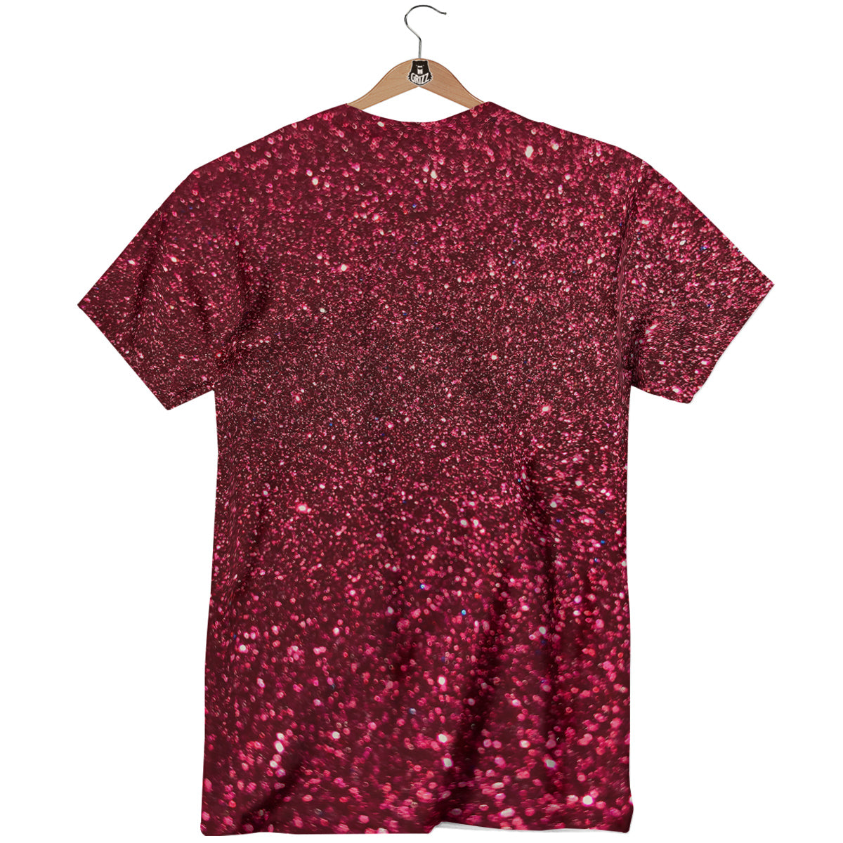 Artwork Burgundy Glitter Print T-Shirt-grizzshop