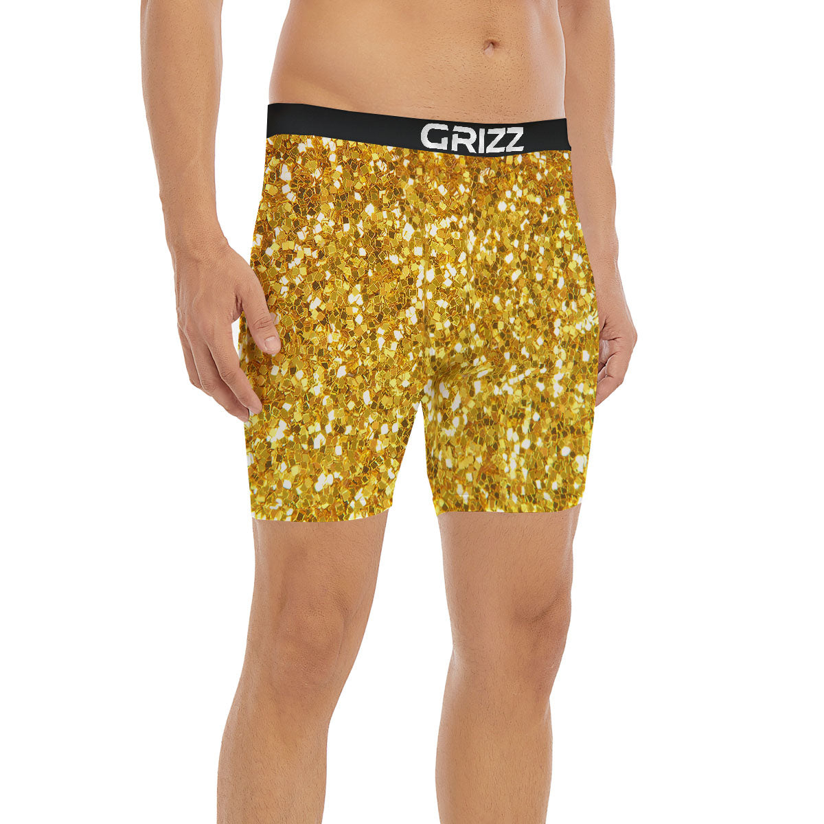 Artwork Glitter Gold Print Boxer Briefs-grizzshop