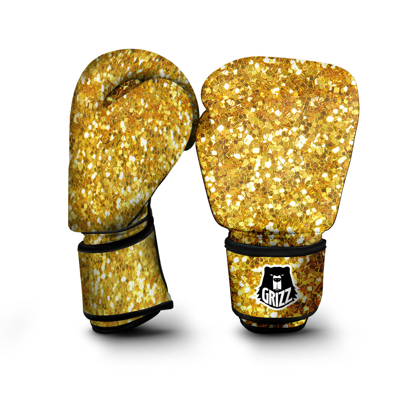 Artwork Glitter Gold Print Boxing Gloves-grizzshop