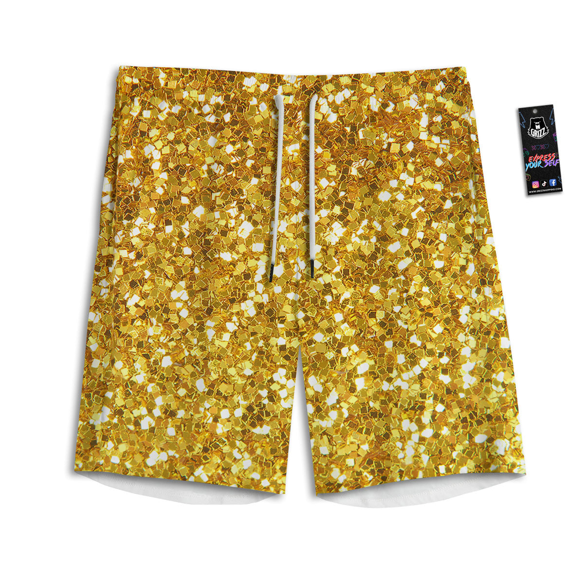 Argyle White And Pink Print Pattern Men's Athletic Shorts