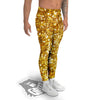 Artwork Glitter Gold Print Men's Leggings-grizzshop