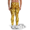 Artwork Glitter Gold Print Men's Leggings-grizzshop