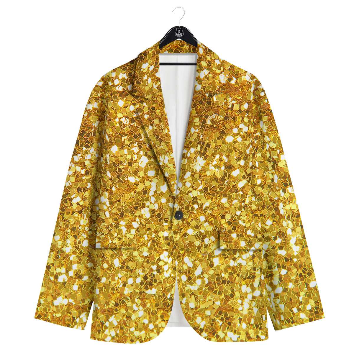 Artwork Glitter Gold Print Men's Sport Coat-grizzshop