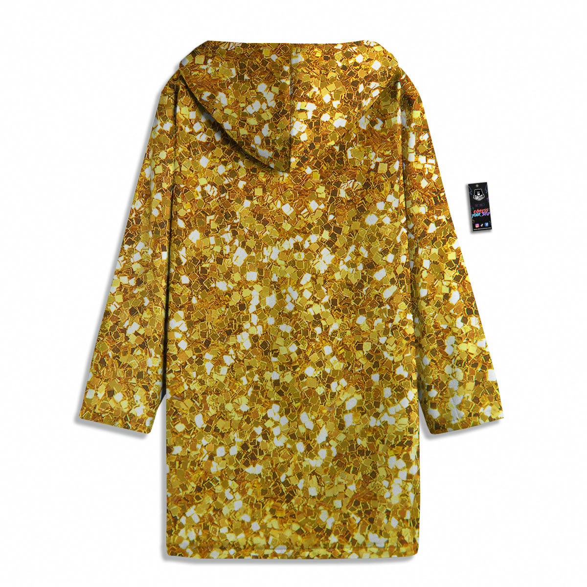 Artwork Glitter Gold Print Men's Windbreaker Jacket-grizzshop