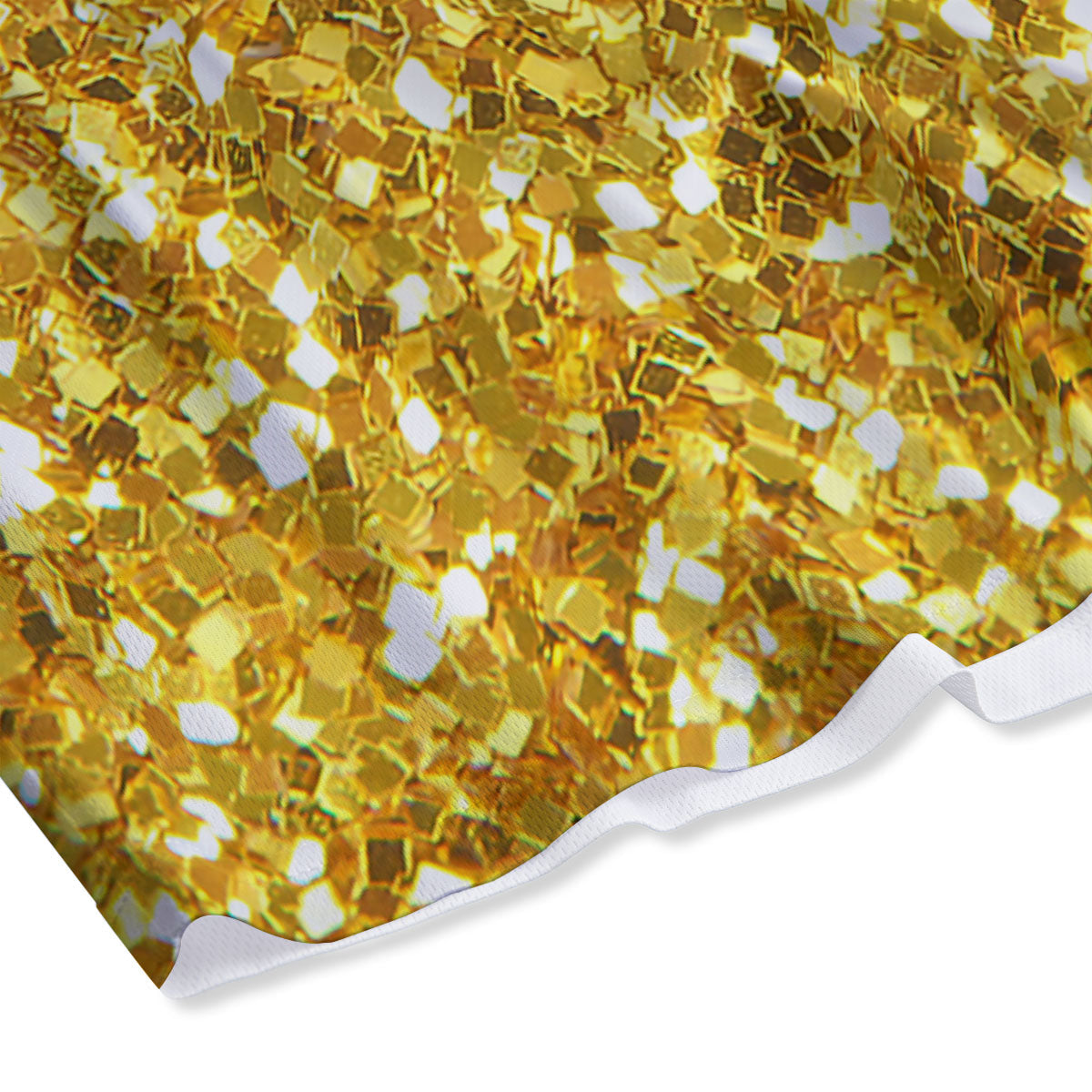 Artwork Glitter Gold Print Mesh Shorts